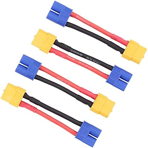 Конектор за свързване на батерията Goldby EC3 до XT60, жак за свързване на адаптер 2-Paris ЕО от 3 до XT 60 със силиконов кабел