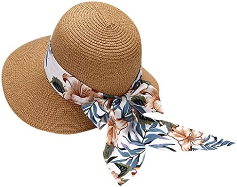 Летните Слънчеви Плажни Шапки за Жени, Ежедневни Плажната Солнцезащитная Шапка С Широка Периферия, Шапка за Почивка и Пътуване, Улични