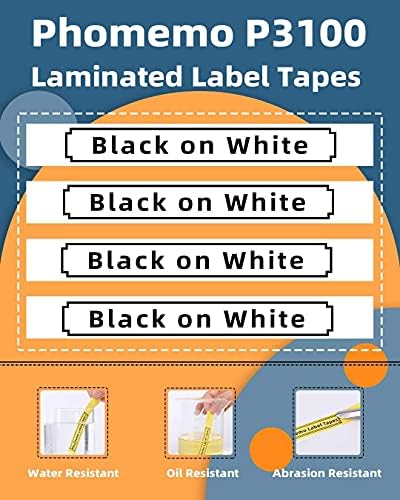 Phomemo Wireless Label Maker с 4 бр. черна на бял етикет лентата - Bluetooth Акумулаторна Телефон за организация, подаръци, етикети за стоки, дома, училището, офиса, Розов