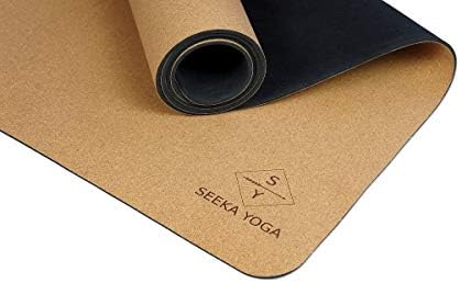 Вегетариански пробковый килимче за йога премиум-клас с дъно от естествен каучук. Нескользящая и мек, устойчив на пот. Удължен и богат