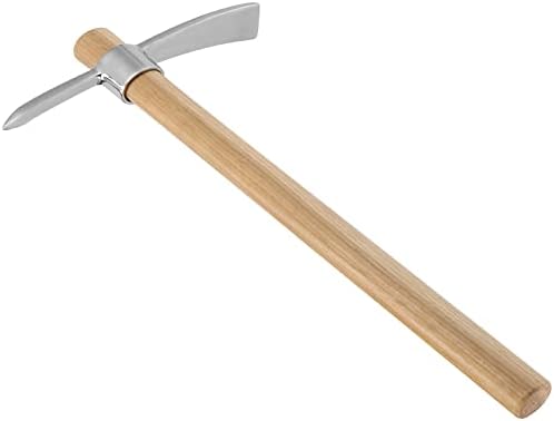 SEHOI 2 Опаковки 16-Инчов Градински Киркореза, Мотика от неръждаема стомана, с дръжка от масивно дърво, Мотика-Лопата, Мотика-нож