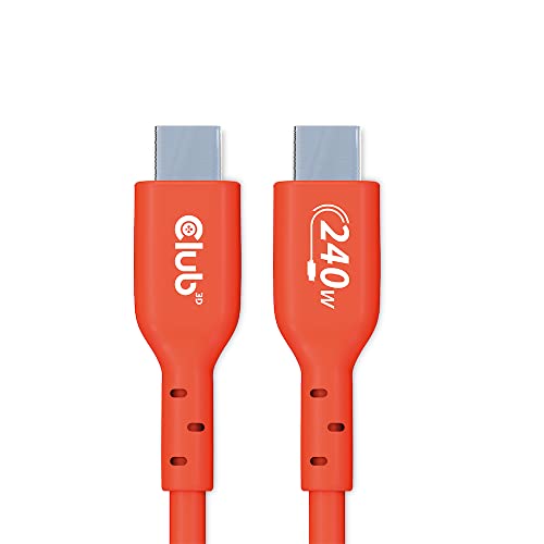 Club 3D USB2 Type-C - Двупосочен кабел, сертифициран по стандарта USB-IF за трансфер на данни 480 Mb, PD 240 W (48/5 А)