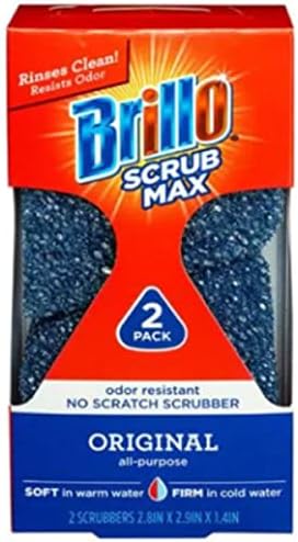 Спонжи Brillo Scrub Max с термично активиране, здрави и трайни, Иновативна технология, 2 порции (универсални, 2 порции (опаковка