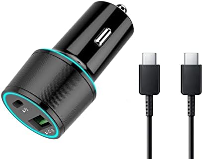 Зарядно за кола USB C UrbanX 21W за леки и товарни автомобили, съвместим с Samsung galaxys A32 5G с захранването от запалката на 3.0, USB-зарядно устройство - Черно, идва с USB кабел C-C USB PD 3