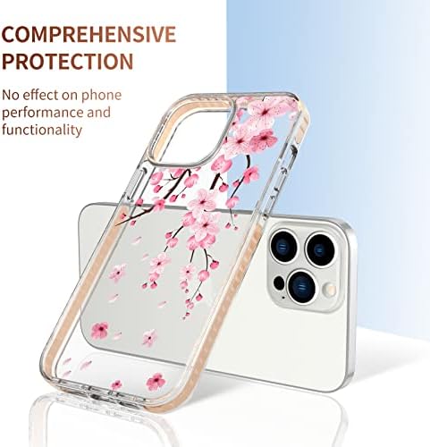 Прозрачен калъф ASONCE за iPhone 13 Pro Max е с цветен дизайн, [Защитно фолио за екрана + блестяща защита на обектива на камерата] със защита от падане на 10 метра, с Мек калъф-бро