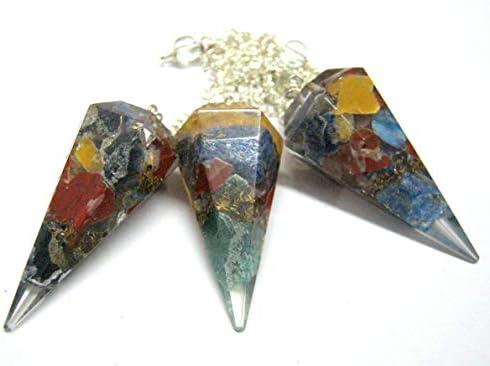 crystalmiracle Мультиоргонит Crystal С Едно Махало Исцеляющий Рейки на Мъже, Жени Подарък фън Шуй Метафизически Скъпоценен