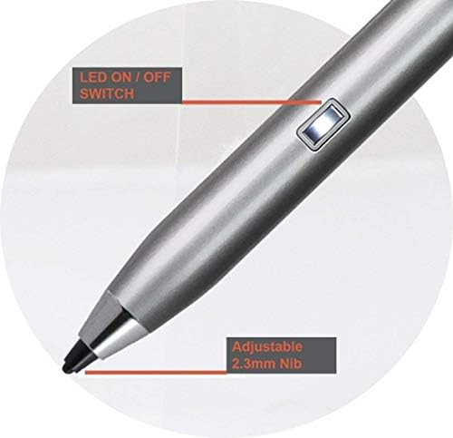 Активен цифров стилус Broonel Silver Mini Fine Point, Съвместима с Lenovo IdeaPad S145 14 инча | Lenovo IdeaPad S340 14 инча