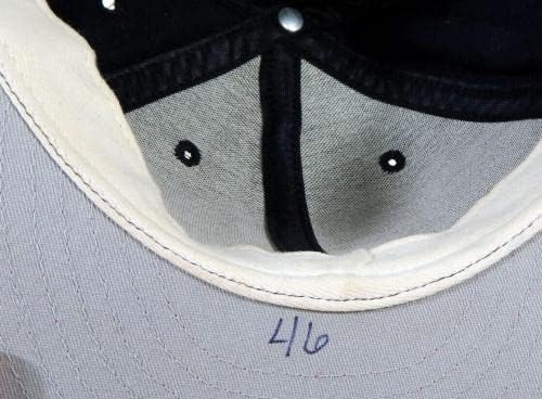 1997-02 Атланта Брейвз Кери лигтенберг 46 Използвана в играта тъмно синя шапка 7.125 DP22812 - Използваните в играта шапки MLB