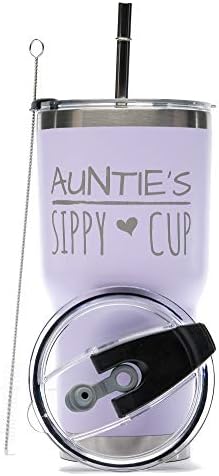 Чаша за пиене Greatness Line Auntie's 30 мл. Ценен чаша от неръждаема стомана с 2 капаци и повече соломинкой SS - идеалният подарък