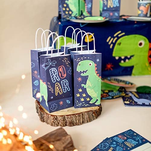 Радостни Играчка Динозавър Вечерни Чанти за Подаръци с Дръжки 16 бр|стоки, Стоки за Парти в чест на рождения Ден на Динозавъра,