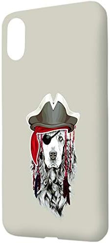 iPhone X (5,8 инча) - Калъф Pirate Hat Dog Wonderful Perfect Printed Slim Fit Case - Твърда пластмаса TPU - Калъф за сублимация - Калъф за