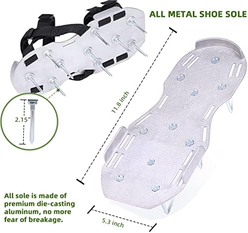 Метални обувки-аератори за тревата Ohuhu, Модернизирани Аэрирующие обувки на здрава алуминиева подметка, Свободно Монтирани Аэрирующие сандали