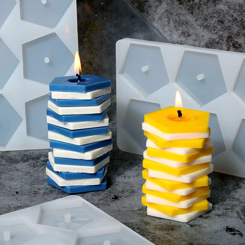 3D Силиконови Форми За производство на Свещи САМ Сапун, Свещи Форма за Ароматни Свещи Сапун, Восък и Смола Торта DIY (Пентагона)