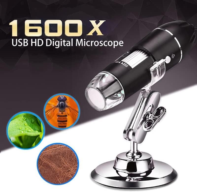 Аксесоари за микроскоп Регулируема 1600X Дигитален Микроскоп Ръчен Преносим Цифров USB Увеличительный Лабораторни Консумативи (Цвят: 1600X)