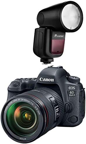 - Рефлексен фотоапарат Canon EOS 6D Mark II с обектив EF 24-105 mm f/4L IS II USM - Комплект с точков увеличение Li-on X R2 TTL Вградена