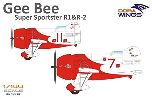 Комплект пластмасови модели на самолети Dora Wings DW14402 Gee Bee Super Sportster R1 & R2 (2 в 1) в мащаб 1/144