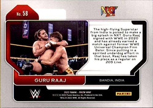Търговска карта Рестлинга 2022 Панини Prizm WWE 58 Guru Raaj NXT 2.0