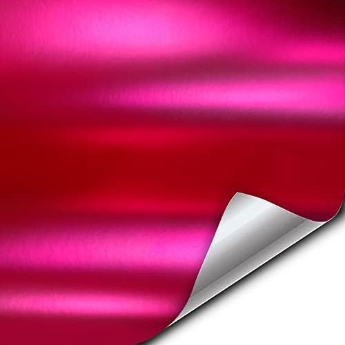 Винил ролка VViViD + Premium Satin Chrome Ярко-розов цвят с технологията воздухоотделяющего лепило (1,48 х 5 метра)