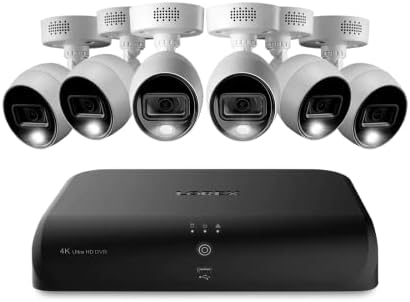 Система за видеонаблюдение Lorex 4K, Бронирани камера Ultra HD за помещения и на улицата, с функция за откриване на движение,