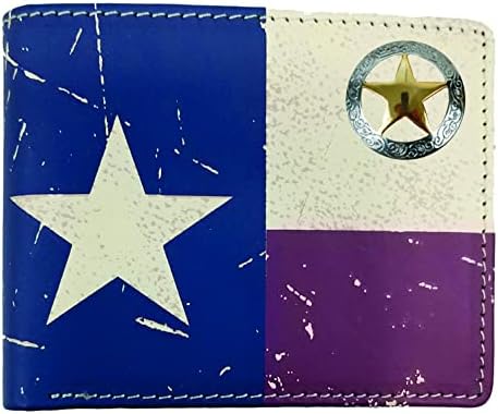 Обичай портфейл Texas Ranger Lone Star с Техасским Флага, сгънати на две