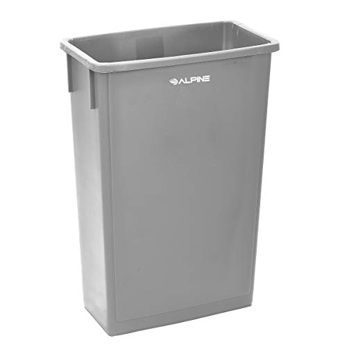 Alpine Industries Тънък кофа за боклук с обем 23 литра - Компактно кофа за боклук - Тънък Здрав пластмасов контейнер за боклук с широко отворен