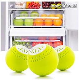Экоболы InnovaGoods за хладилник, ABS-пластмаса и активен въглен, жълти, 5 x 5 x 5 см