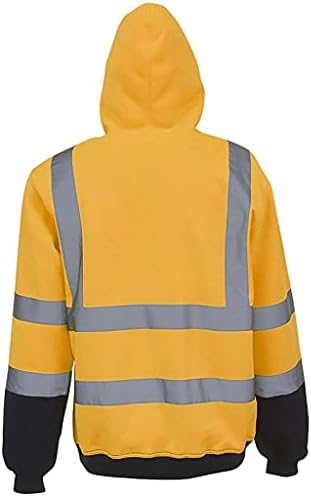 Мъжки блузи XXBR за пътни работи, Ярки Пуловери с Висока Видимост, Улични Качулки с Светоотражающей ивица