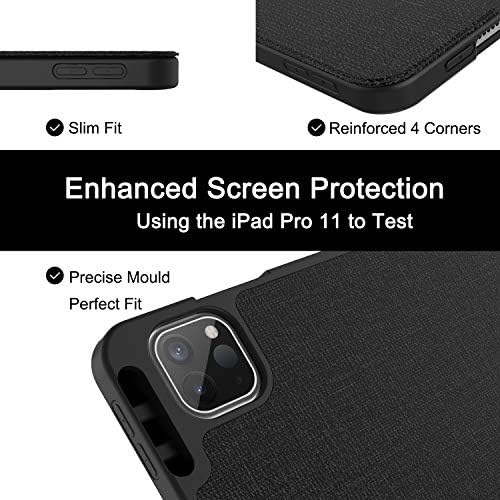 Soke Нов калъф за iPad Pro 11 2020 г. и 2018 г. с държач за моливи - [Пълна защита на тялото + зареждане на Apple Молив + Автоматично включване / изключване], мека делото от TPU за iPad Pro 202