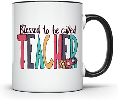 Кафеена чаша Благословия се нарича учител - Подарък за учители - Красивата Цветна чашата за Кафе Кафе чаша с тегло 11 грама - KOSOQ101