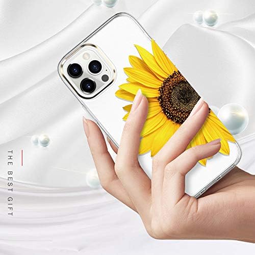 Калъф BAISRKE за iPhone 12 Pro Max с цветя за момичета, Ударопрочная Твърда делото с Прозрачен Цветен Модел за телефон 6,7 инча
