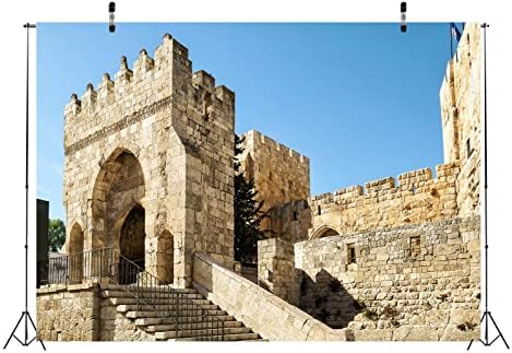 Плат BELECO 20x10ft Иерусалимская Кулата на Давид Фон Древна Цитадела Крепост Кулата на Давид Древните Каменни Стени на Сградите