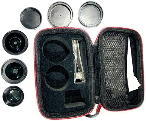 Moveski PL3 Обектива на камера на мобилен телефон Комплект от 3 части 105 ° Широкоъгълен HD 185 ° Рибешко 30 ~ 80 mm Макро Телеобектив е