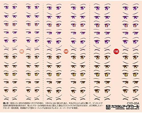 Серия етикети за ученици HiQ Parts 1/12 Потребителски етикети за очи 5-A (входния сигнал един) Пластмасови Модела Стикери CYD-05A