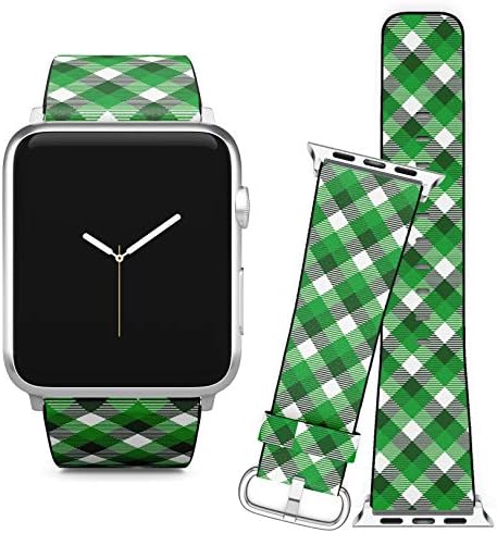 Съвместима с (42/44 мм) Apple Watch iWatch Серия 6,5,4,3,2,1 - Сменяеми Кожена гривна часовник, каишка за китката-гривна
