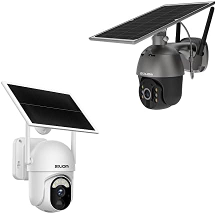 Външна Камера за сигурност SOLIOM S600-4g/S40-4G на Слънчева Батерия с Прожектором, активируемым движение, Цветен Нощно Виждане