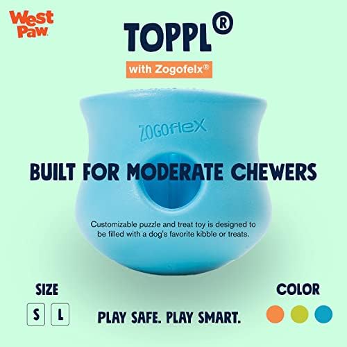 Комплект играчки за кучета WEST PAW Zogoflex Toppl с Seaflex Snorkl & Sailz Flying Disc – Пъзел игра за да раздадат лакомство за