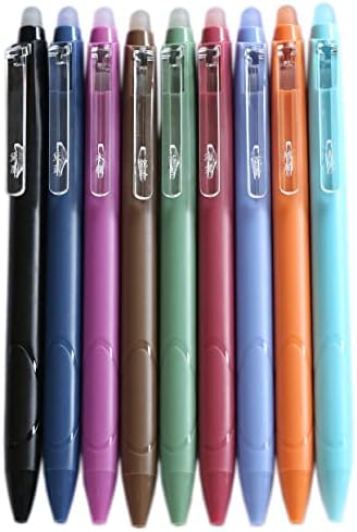 GANSSIA Реколта 9 Цвята Стираемые Гел Мастило химикалки 0,5 мм Точка Разнообразни Стираемая Гел Дръжка Прибиращ за Писане, Рисуване, Colorization,