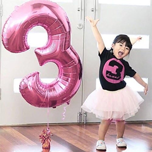 Повторно Използване на Номера 0-9 Гигантски Розови Балони от Алуминиево Фолио за Парти по случай рождения Ден на Годишнината от Сватбата