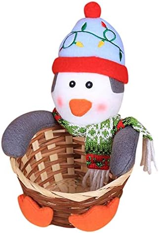 1БР Весела Коледа Кошница за съхранение на шоколадови Бонбони, Украса Дядо коледа, Снежен човек Кошница за Съхранение на Настолна Кутия