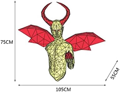 Дяволът Ръчно изработени Хартиена Скулптура на 3D Декорация на Стените САМ Оригами Пъзел Творчески Хартиен Трофей Геометрична Книжен