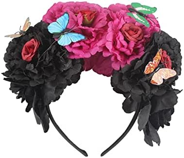 аоозленная превръзка на главата с мексикански флорални корони, шапки за парти на Хелоуин