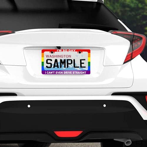 Забавна Рамка за регистрационен номер с Хумористичен текст Gay Pride Дъгата флаг Съм гей, че дори не мога да карам направо Алуминиева