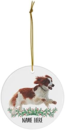 Забавно Персонализирани Името Вельш Springer Spaniel Скачащи Подаръци 2023 Коледно Дърво, Декорация На Керамични Кръг