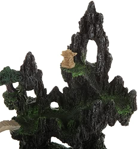 Планински Пейзаж за аквариум VOCOSTE, Изкуствен Воден камък за декориране на Терариум в Аквариума, Зелено-сив, 8,35