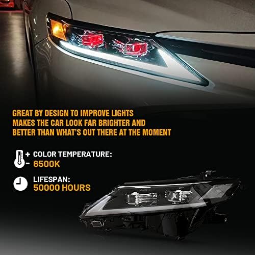 Нови фарове за 2018-2023 Toyota Camry SE XSE LE XLE TRD Светлини в събирането на Lexus Стил Demon Eye Аксесоари за 8-то поколение 6 Лещи Led Последователни Мигачи Анимация Син Потребителска п?