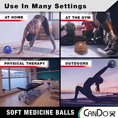 CanDo Мек Медицински топка с Диаметър 7 см, Зелени Тренировъчен Топка за масажи и Физиотерапия, фитнес-упражнения, Гума е светло