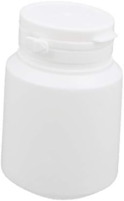 X-DREE 80 мл Пластмасова Бяла Кръгла бутилка за прах Контейнер За съхранение на банката (80 мл plástico BLANC-O redondo solido polvo