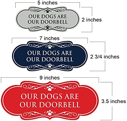 Дизайнерски лапи, Знак Нашите кучета - това е нашият звънец (Черен / Сребърен) - Малък