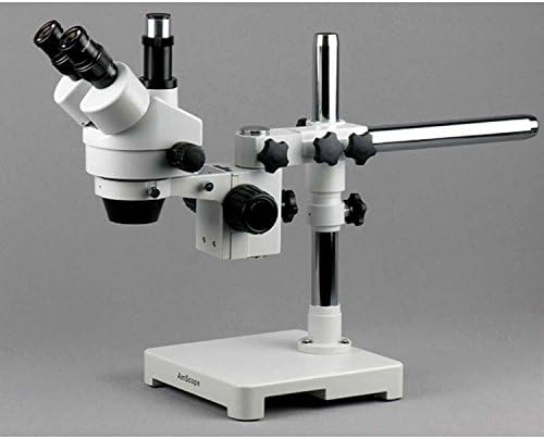 Професионален тринокулярный стереоскопичен увеличение на микроскопа AmScope SM-3TYYY, окуляры WH10x и WH15x, увеличаване на 7X-135X, обектив с увеличение от 0,7 X 4,5 X, рассеянное осв