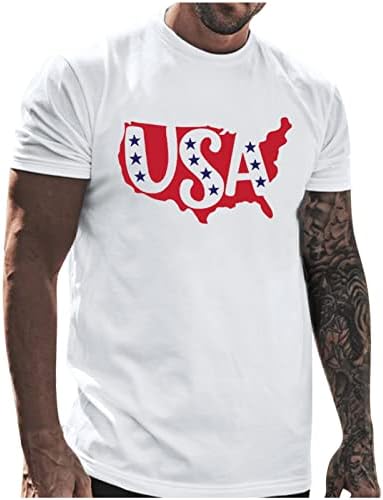 ZDFER Мъжка Тениска с кръгло деколте и къс ръкав, Нормално Кацане, Ден на Независимостта, Разпечатки на Американското, Класически